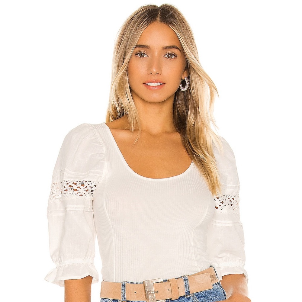 Free People Something Special Tee M White NWT